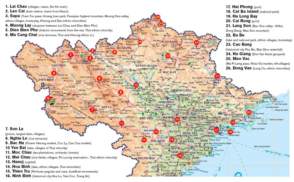 map-north-vietnam | Northern Vietnam