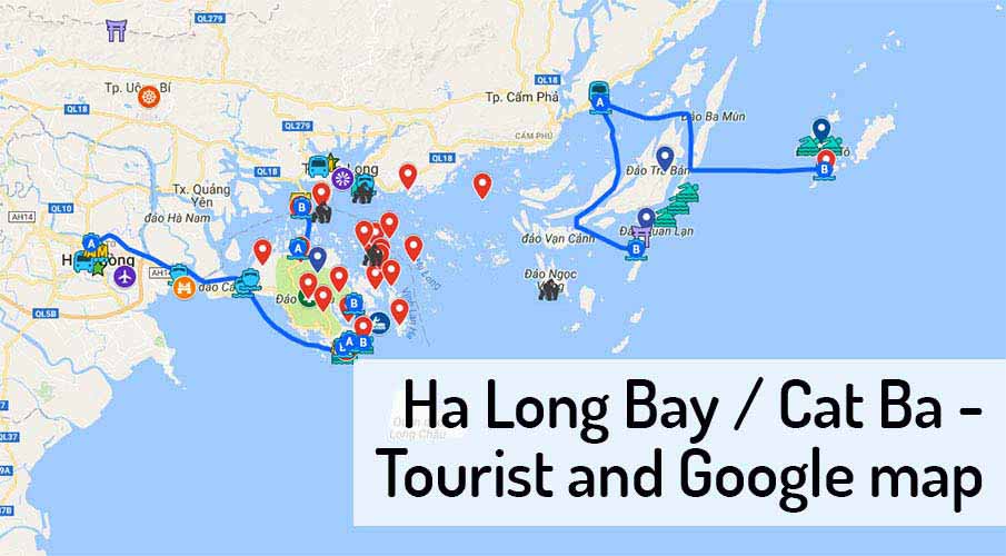 Ha Long Bay Cat Ba Tourist Google Map Northern Vietnam