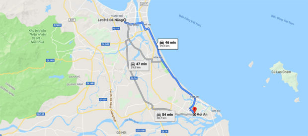 route-map-da-nang-airport-to-hoi-an
