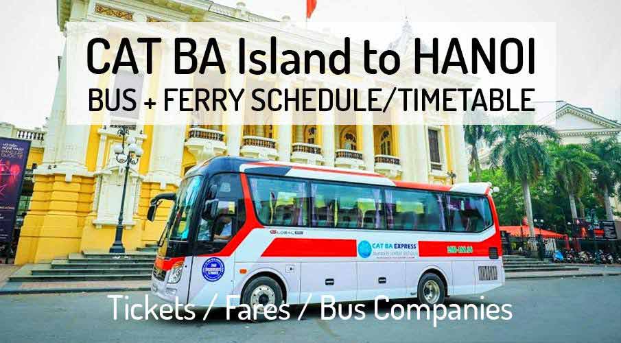 Bus from Cat Ba Island to Hanoi - Bus Schedule