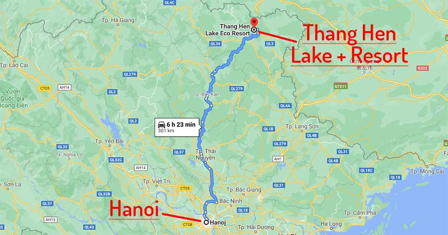 travel-map-hanoi-to-thang-hen-lake-cao-bang