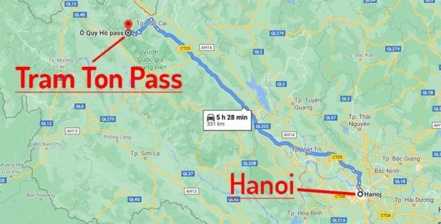 map-travel-route-hanoi-to-tram-ton-pass-sapa