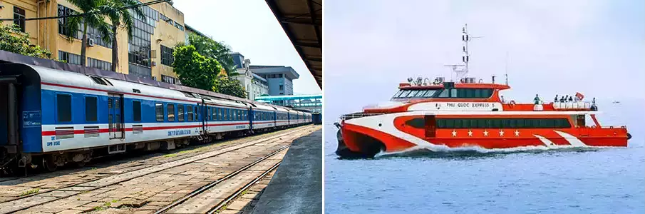 ट्रेन + बस + फेरी हनोई से फु क्वोक तक ट्रेन-बस-फेरी हनोई से फु क्वोक तक