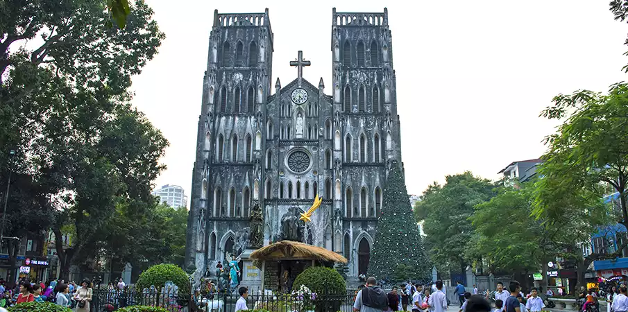 St. Joseph’s Cathedral in Hanoi, Vietnam, as a well-known colonial landmark