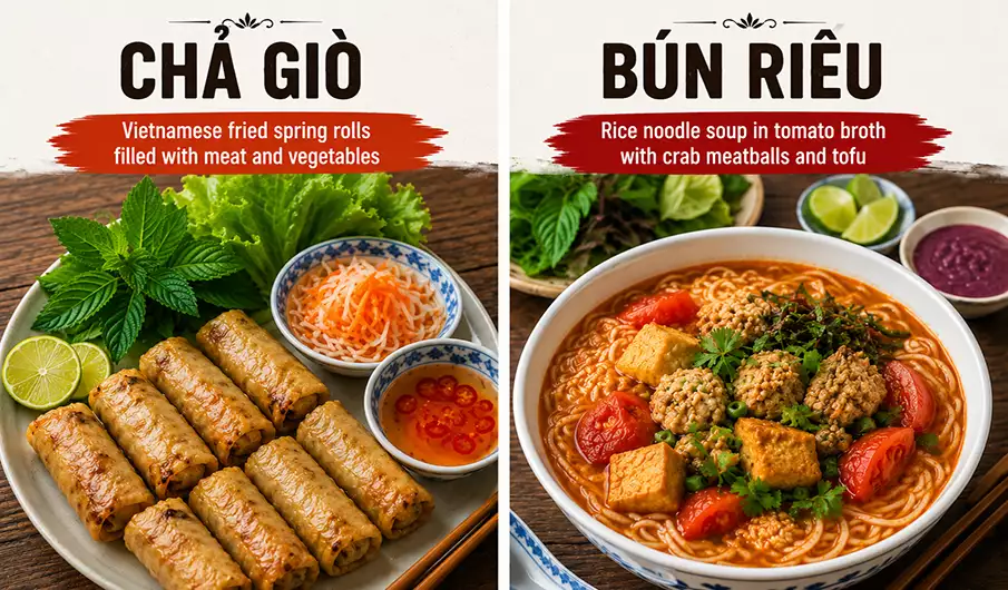 Cha Gio / Nem Ran and Bun Rieu in Vietnam
