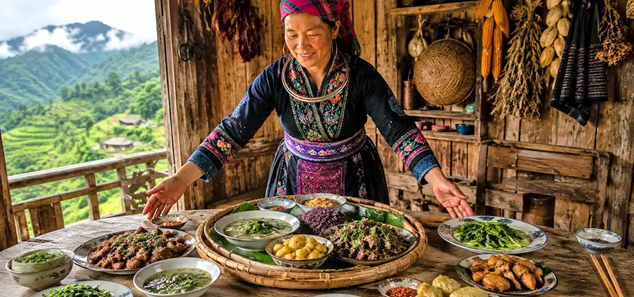 traditional ethnic minority cuisine and local food in northern Vietnam