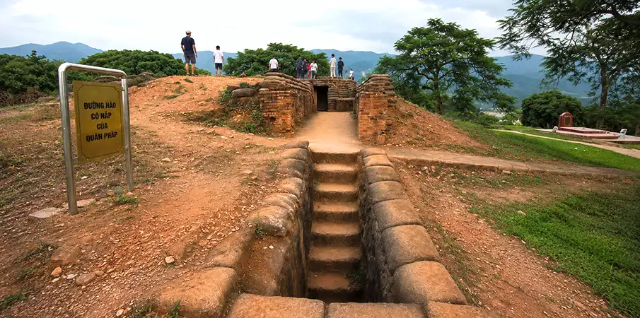 A1 Hill (Eliane 2) Battle Site, Dien Bien Phu Historic trench on A1 Hill (Eliane 2) in Dien Bien Phu, northwest Vietnam