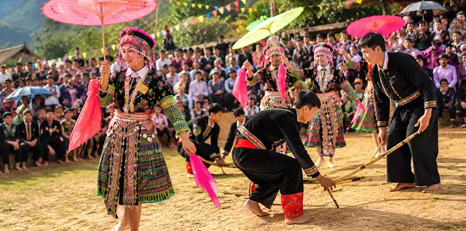 Independence Day Festival in Moc Chau Traditional Hmong and Thai celebrations during the Independence Day Festival in Moc Chau, Vietnam