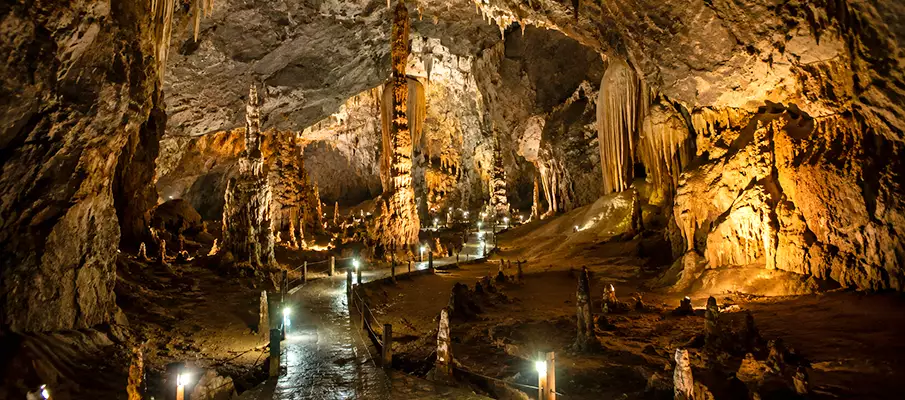 Spectacular limestone formations inside Pu Sam Cap Cave in Lai Chau Province, Northern Vietnam