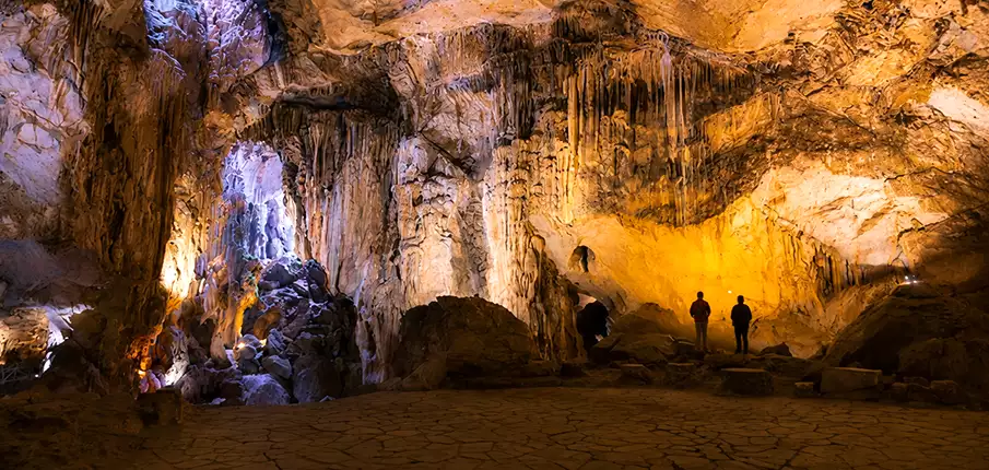 Spectacular limestone chamber inside Tam Thanh Cave in Lang Son Province, Vietnam