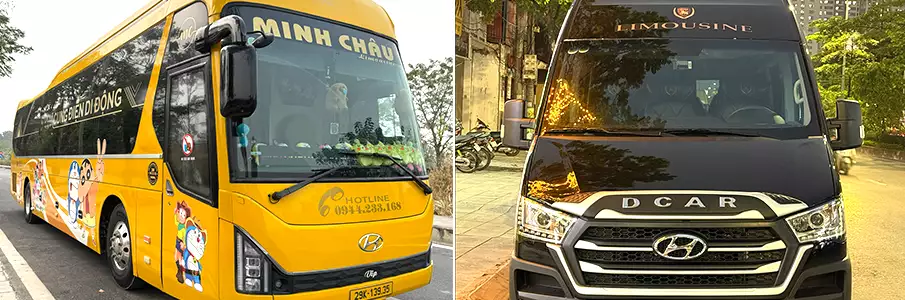 Modern limousine bus from Hanoi to Cai Rong Port and Ao Tien International Ferry Terminal in Van Don, Quang Ninh