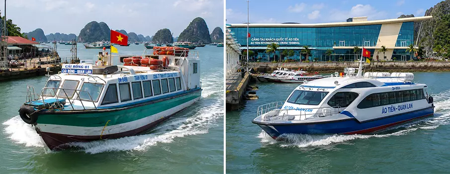 High-speed ferry sailing from Ao Tien Cruise Terminal and Cai Rong Port to Co To Island in Quang Ninh Province, Vietnam